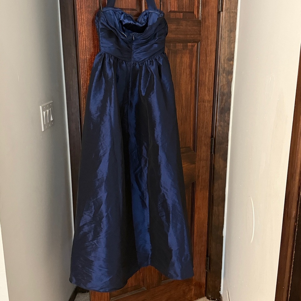 Rani Navy Taffeta Halter Maxi Dress LuLus - Picture 6 of 6